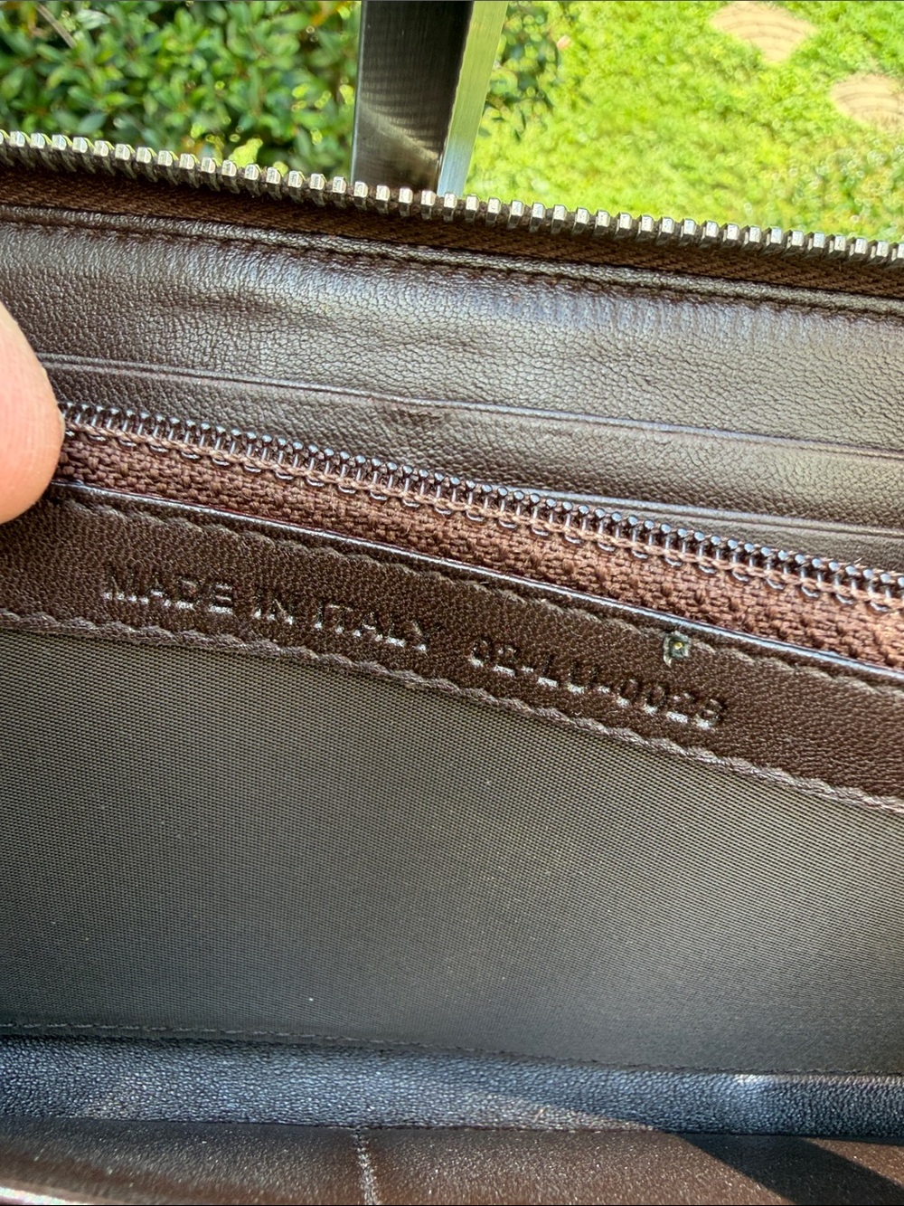 Dior  Authentic Dark Brown Embossed Leather zip -Around Wallet - Picture 12 of 16